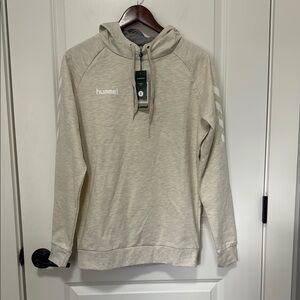 Hummel Go Men’s Long Sleeve Cotton Soccer Hoodie Cream Gray size XS
